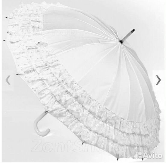 Зонт тканевый белый. Для невесты и фотосессии