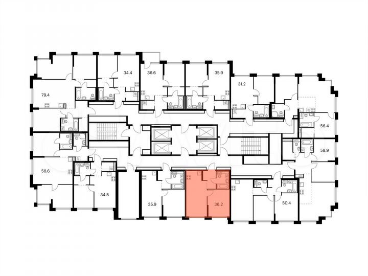 1-к. квартира, 36,2 м², 26/32 эт.