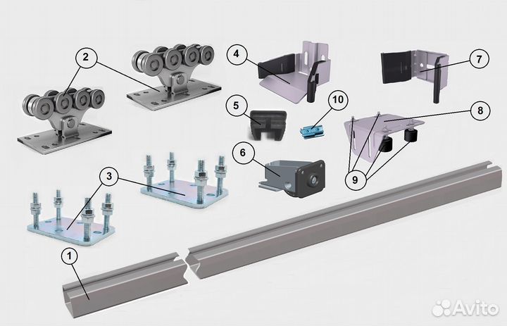 Комплектующие для откатных ворот Alutech