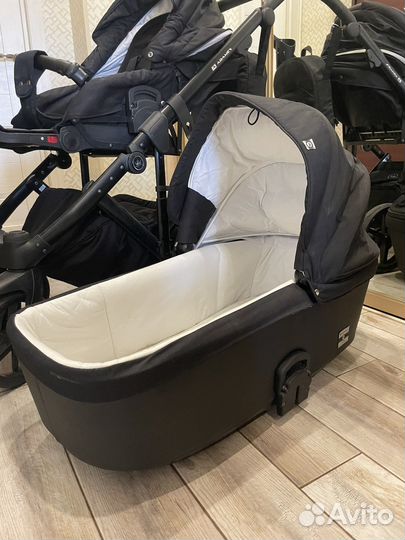 Коляска 2 в 1 adamex emilio EM-238 черная