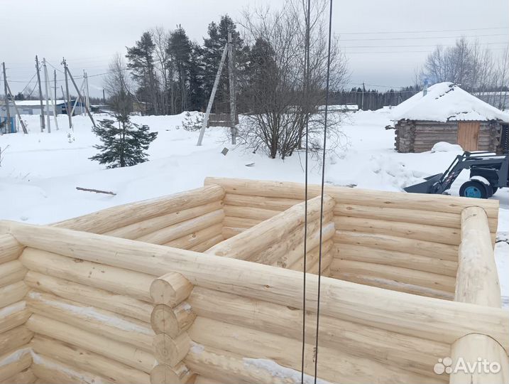 Сруб бани 6х4 в чашу, липа