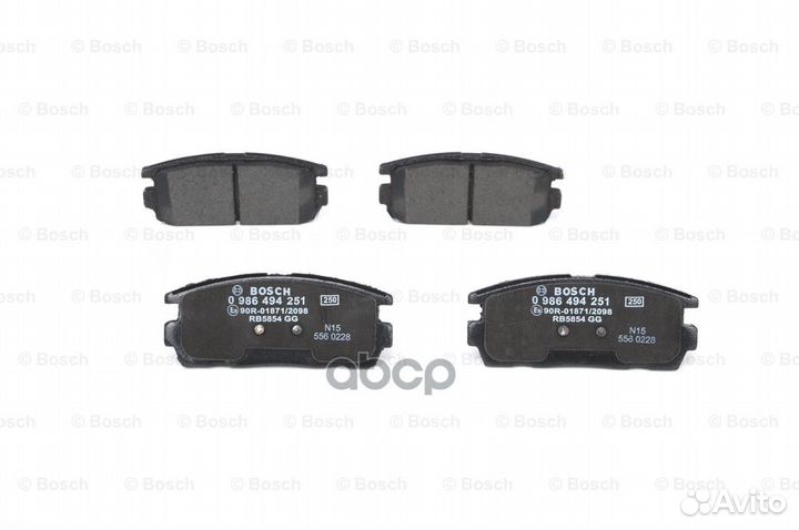 Колодки торм к-т 0986494251 Bosch