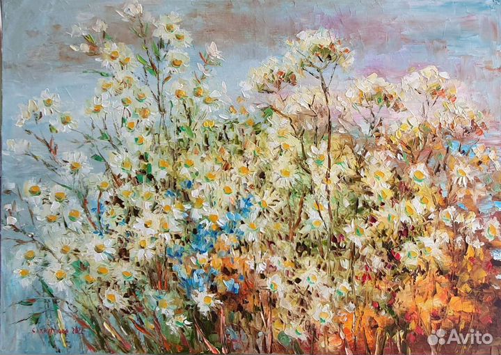 Картина маслом Ромашки 50х70 см