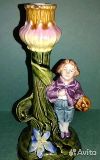 Старинный подсвечник фаянс гарднер Царизм до 1917