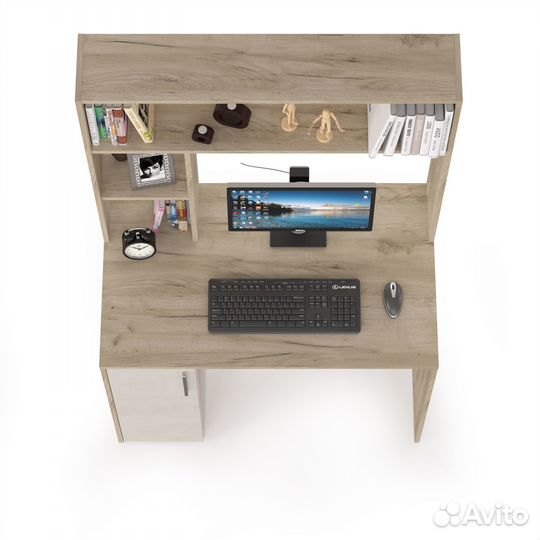 Стол компьютерный Комфорт 12.72 цвет дуб крафт сер