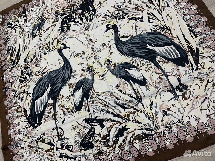 Платок Hermes 90x90см шелк ручн обработка края