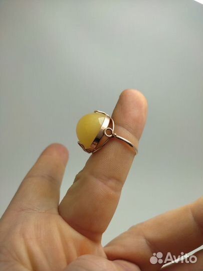 Золотое кольцо Янтарь 583 пробы СССР