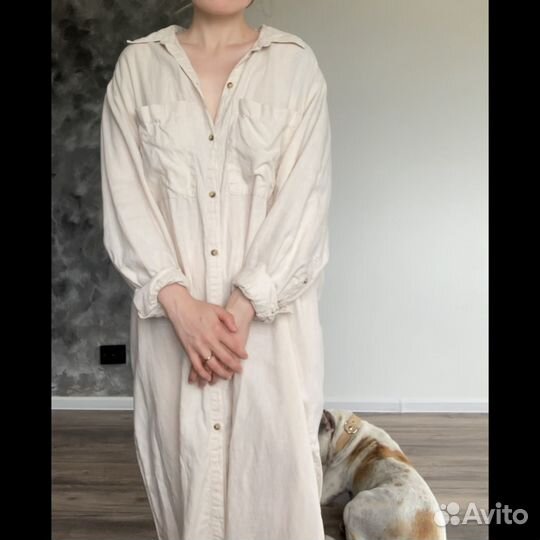 Платье лен hm