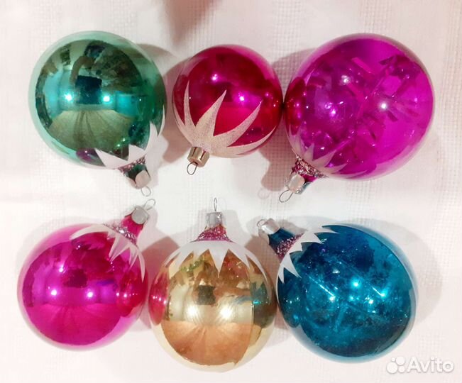 Елочные игрушки СССР набор шаров
