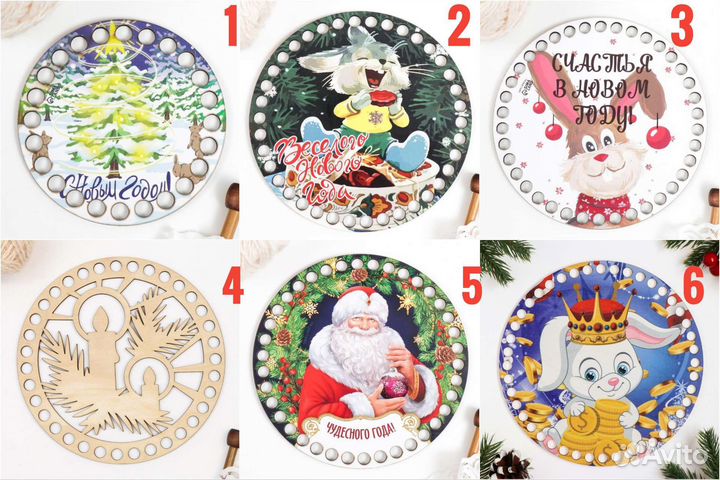 Донышки для вязания корзин из фанеры с принтом