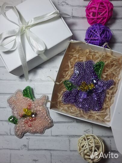 Брошь ручной работы, подарок для девушки