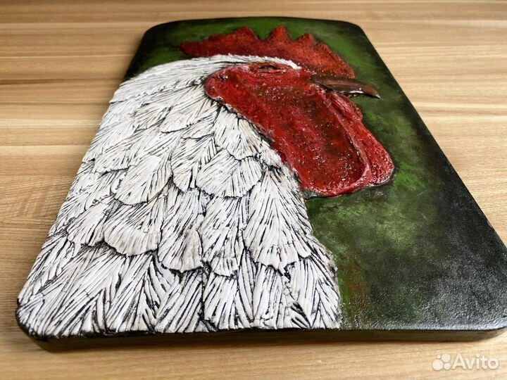 Лофт петух панно деревянное