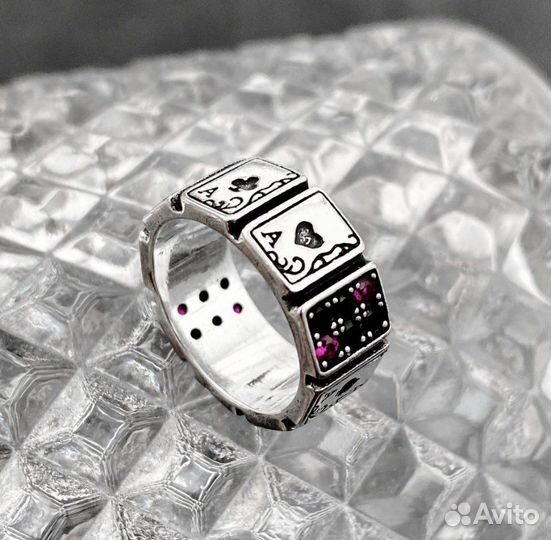 Кольцо в винтажном стиле игральные карты