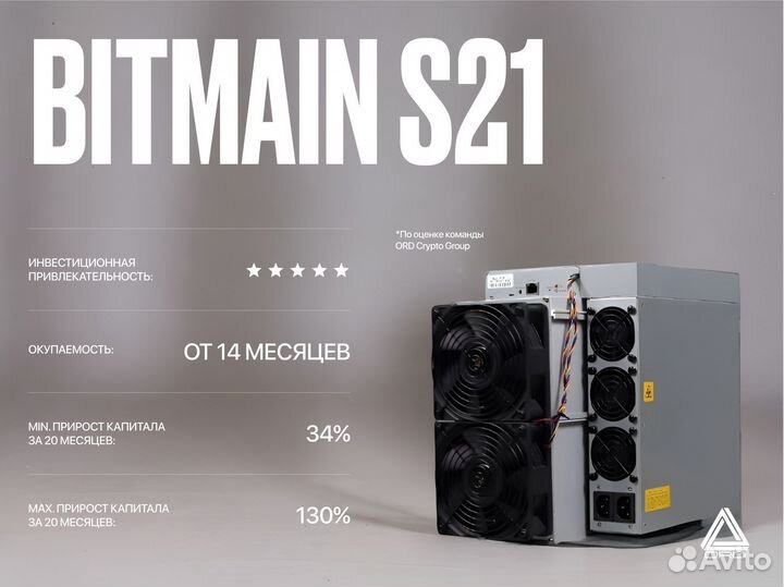 Asic майнер Bitmain S21 / 200 TH/S