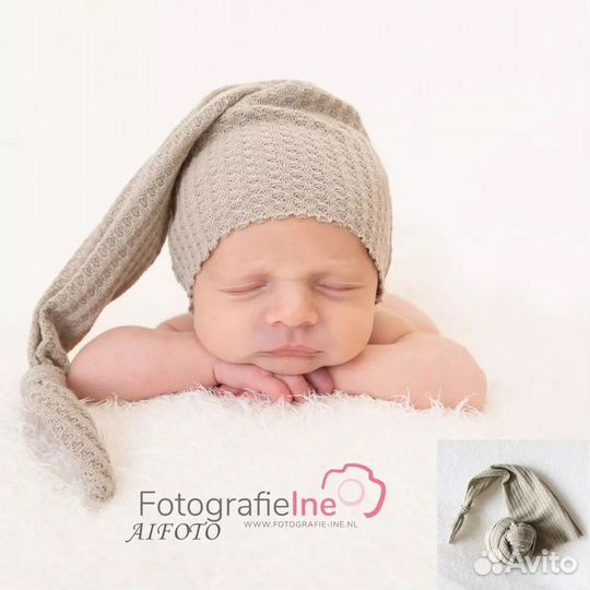 Колпачок и палантин для фотосессии малыша