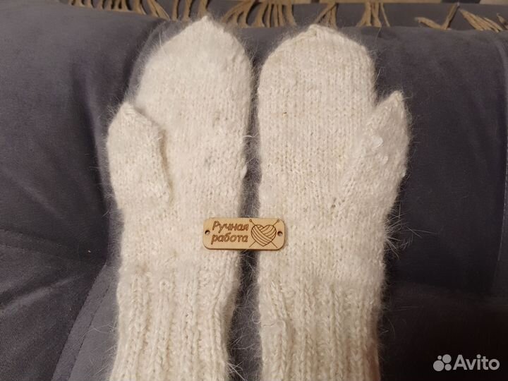 Варежки пуховые,кроличьи