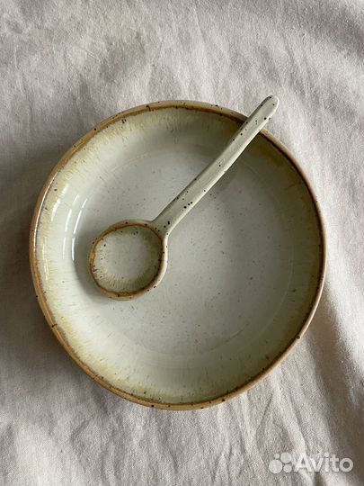 Тарелка и ложка ручной работы