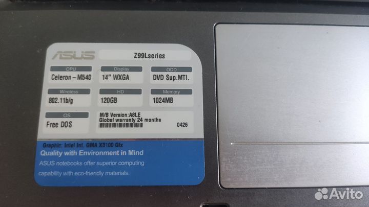Ноутбук Asus Z99L отличное состояние