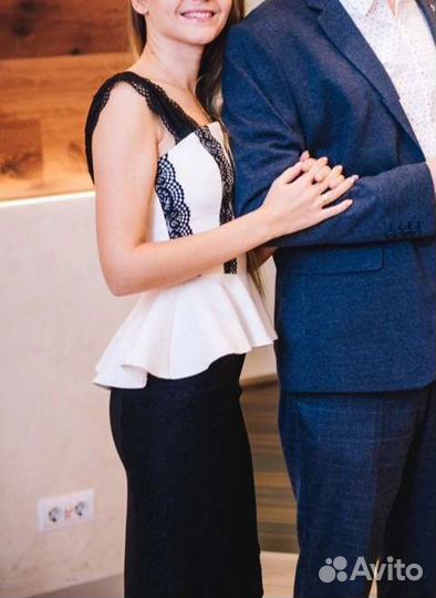 Топ с баской и юбка Love Republic 42р