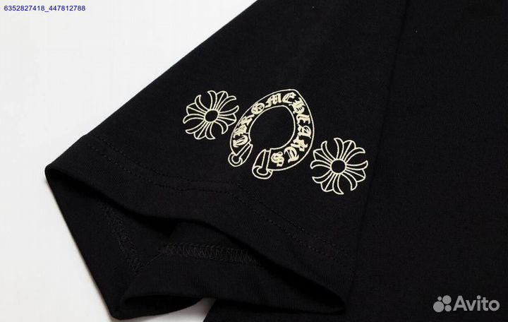 Футболка Chrome hearts чёрная с карманом