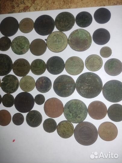 Монеты царские на чистку, опыты, медь
