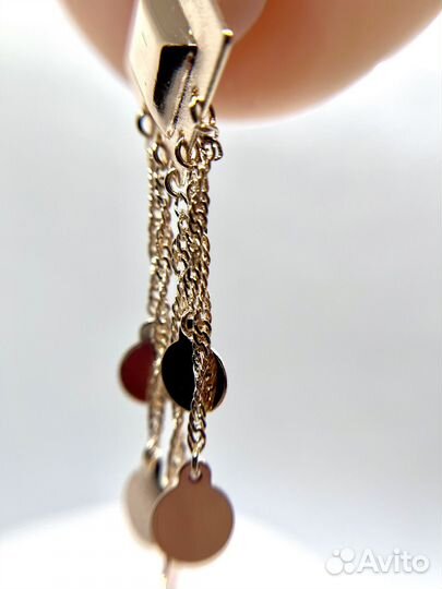 Оригинальные серьги под золото 7 см