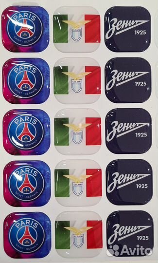 Наклейки стикеры 3d псж мс Милан Интер Локо Динамо