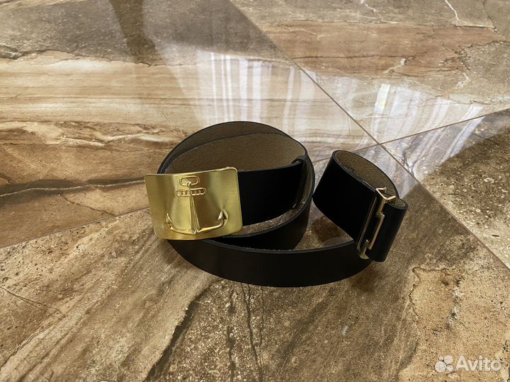 Мужской кожаный ремень морской