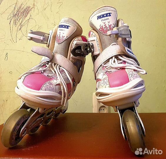 Коньки роликовые Roces раздвижные и защита