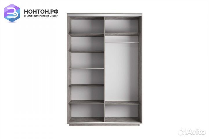 Шкаф-купе 2-х дверный Нонтон фото №1002 / бетон