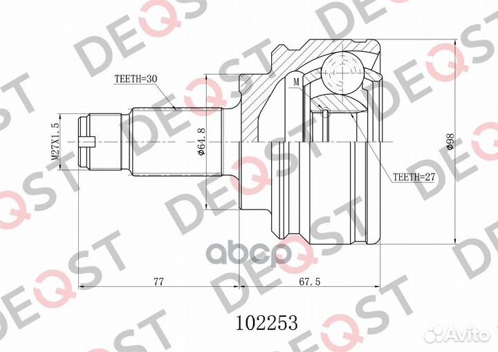 ШРУС BMW X5(E53) 00-07 нар. 102253 deqst