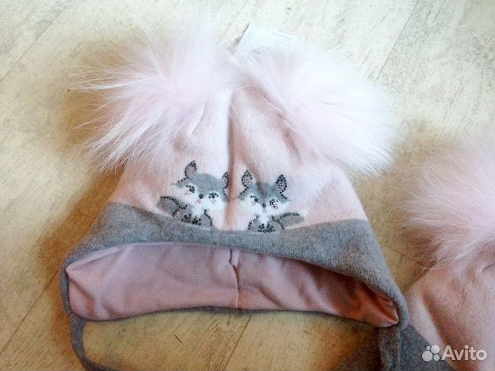 Новые шапки Totti с 2 натур помпонами 52-54