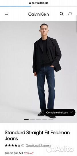 Новые джинсы Calvin Klein мужские