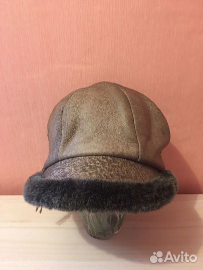 Шляпа берет зимняя, нат кожа
