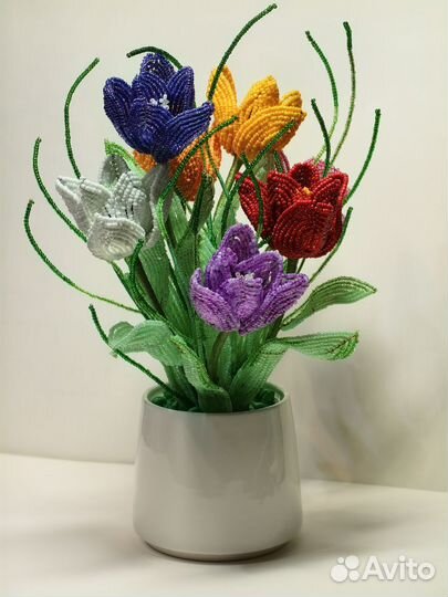 Цветы из бисера