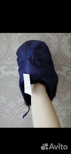 Мужская шапка ушанка с натуральной овчиной