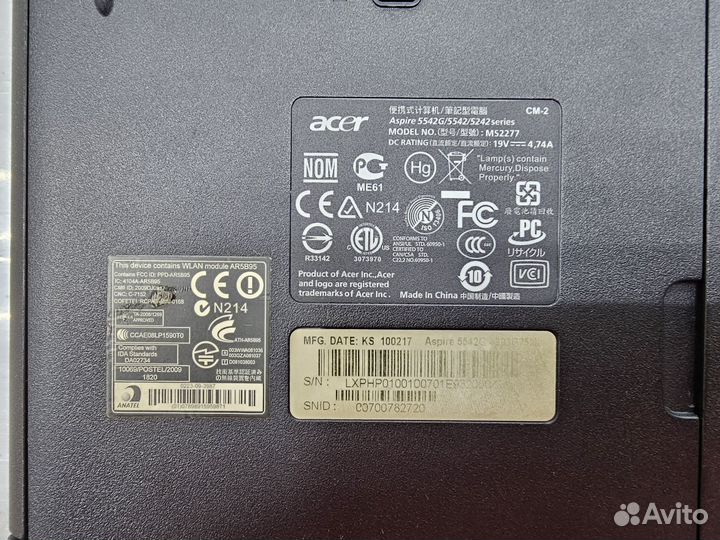 Acer Aspire 5542G - 303G25Mi (3Гб/128 SDD)