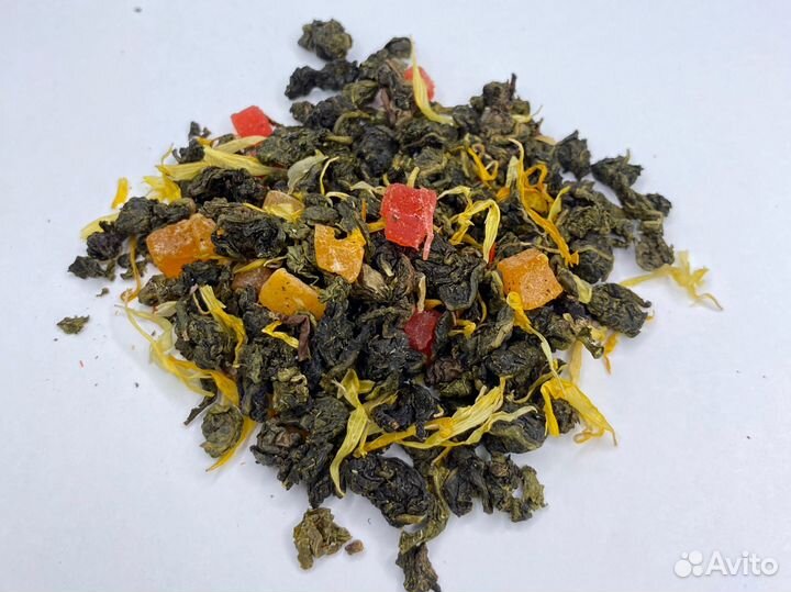 Зеленый китайский чай с кусочками манго