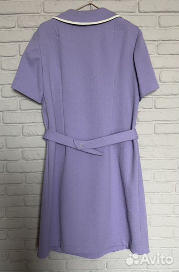 Платье винтаж кримплен 70-е гг лаванда