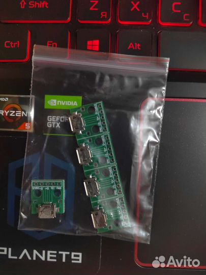 Micro USB DIP адаптер (разъём на плате)