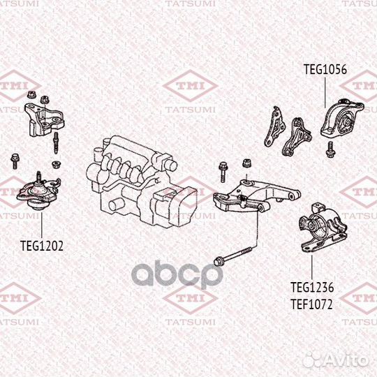 Опора двигателя прав TEG1202 tatsumi