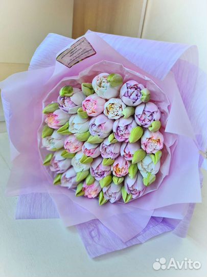 Тюльпаны из зефира букет съедобный сладкий