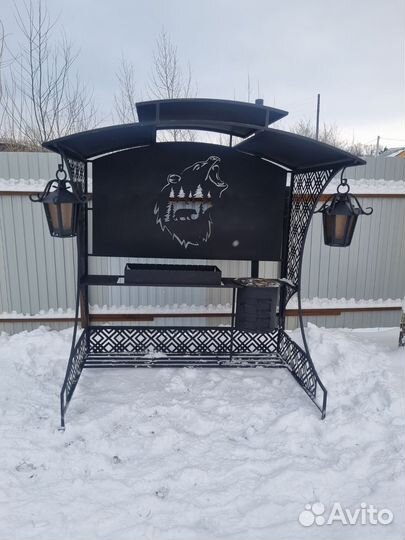 Мангал с крышей