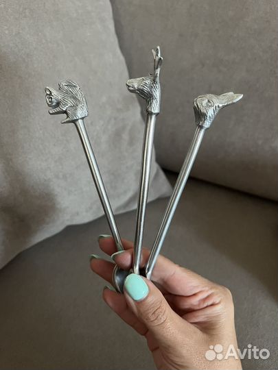 Детская посуда hm мишка, ложки-животные hm