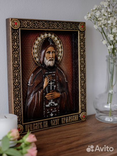 Икона Святого Олега Брянского 23х19 см