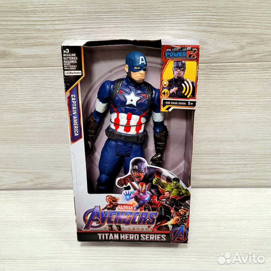 Капитан Америка Мстители фигурка 30 см, свет/звук