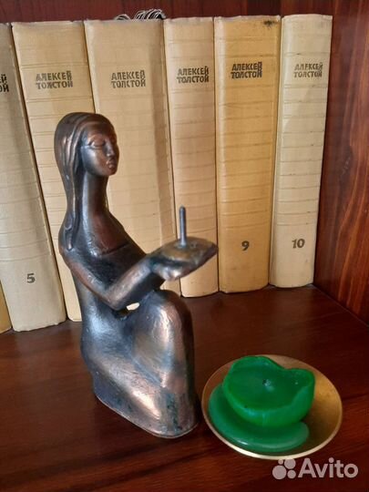 Винтажный бронзовый подсвечник