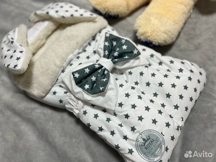 Зимний конверт для девочки на выписку