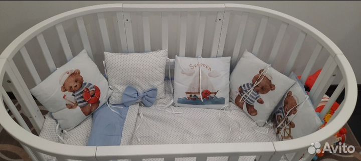 Детская кроватка трансформер с маятником