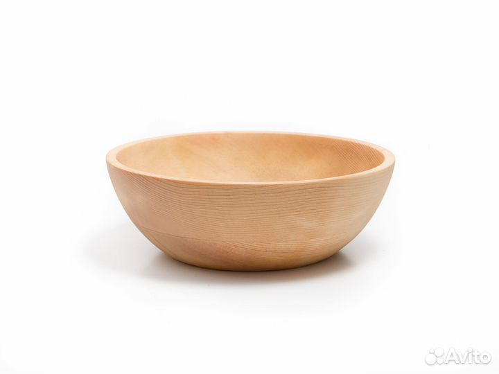 Тарелка деревянная большая глубокая D24 H9. Салатн